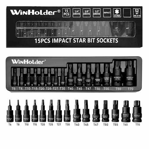 WinHolder Impact Torx Bit Socket Set T6-T70