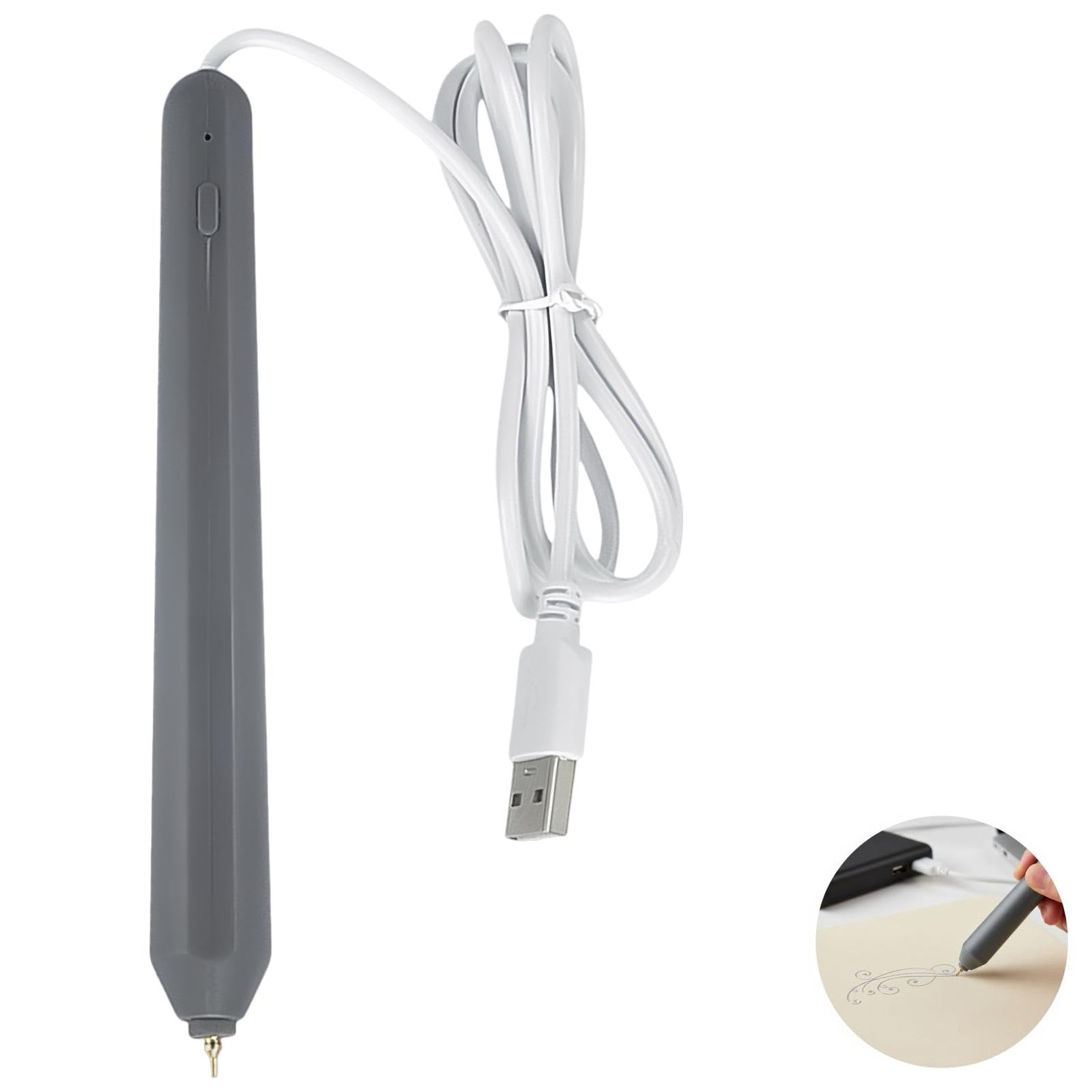 Zestaw długopisów z folią termiczną USB z 4 końcówkami, do scrapbookingu, w zestawie złote srebrne rolki do samodzielnego tworzenia kart, wytłaczania rękodzieła