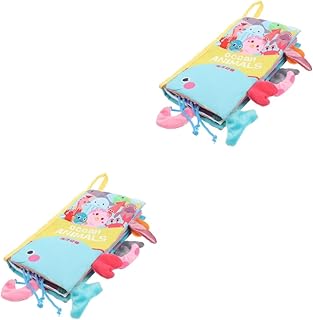 Toyvian 2 Peças Livro De Pano De Cauda Bebê Playpin Brinquedos De Animais De Bebê Livros Infantis Livros De Pano Para Recém-Nascidos Livro De Pano Livros De Bebê Livro Ocupado Toque