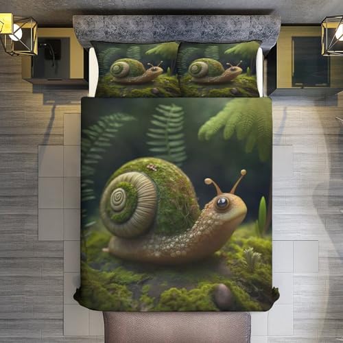 Parure escargots housse de couette microfibre douce lit double 200x200 - 3