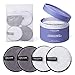 Coton Demaquillant Lavable | 4 pcs Eponge Demaquillante(11.5cm de diamètre) | Enlever Maquillage Ombre à Paupières Mascara | Lingette Demaquillante Lavable avec Sac à Linge pour la Machine à Laver