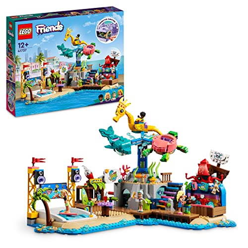 LEGO 41737 Friends Beach Amusement Park, Toy Fair with Technic Movement Elements, Animal Figures, Carousel and Wave Machine, Gift Idea