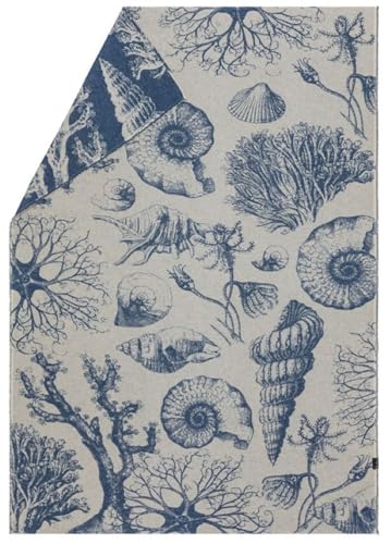 David Fussenegger Wohndecke Leinenmix Alba 'Submarine' 140 x 200 cm Marine - Blau