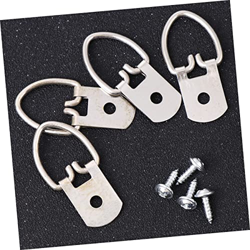 Image of Operitacx 200pcs D Ring Picture Hanging Hooks with Screws Wall Fixing Hardware for Photos Artwork and Paintings Durable Heavy Duty Wall Hooks for Easy Installation and Secure Display