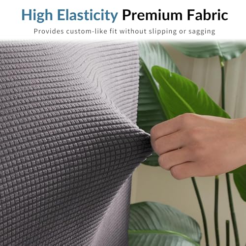 Image of Cotton Blend Moisture Wicking Bed Headboard Cover For King Size, Snug Fit Head Board Covers For Beds, Breathable And Washable Double Bed Back Cover, Universal Fit Headboard Slipcover (Grey)