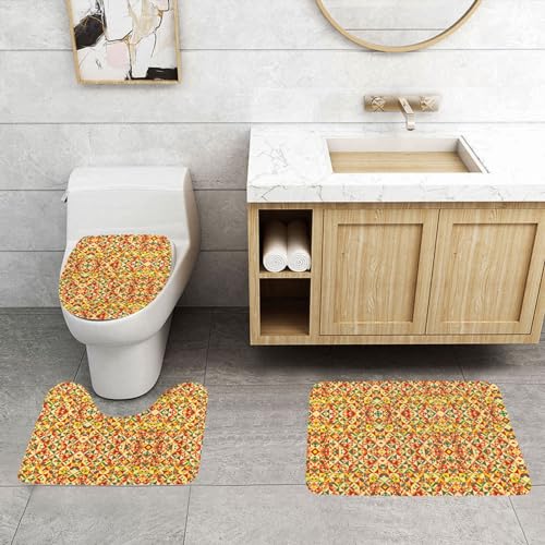 Ensemble tapis de bain chic et couvre-toilettes géométrique - 4