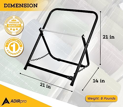 Image of AdirPro Rugged Single Axle Cable Caddy - Industrial Grade Steel Wire Dispenser - Easy Use Cable Holder & Distribution for Workplace Efficiency (Black)