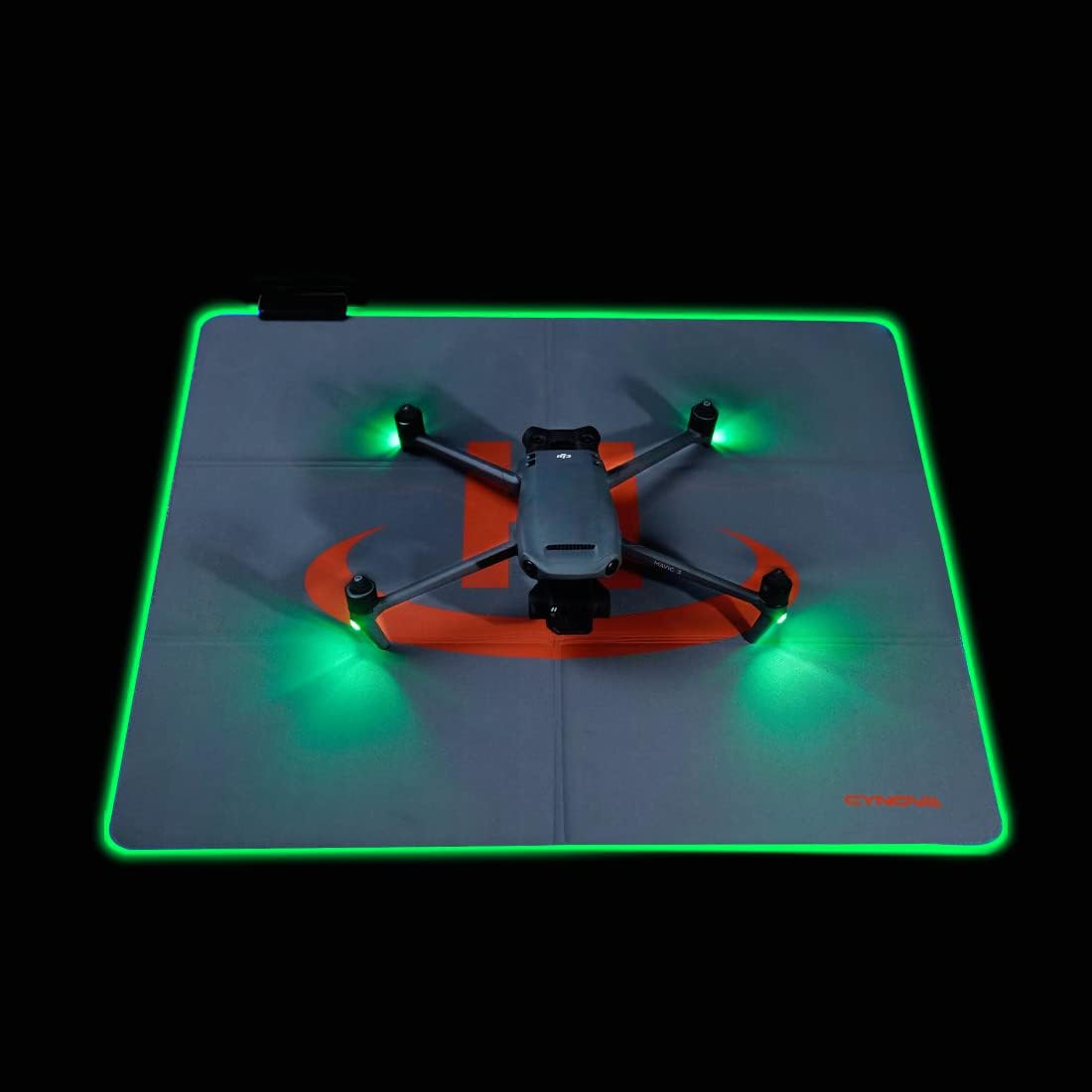 CYNOVA Drone Landing Pad with LED Lights for DJI Mini 3 Pro | DJI Air 3 | Air 2s | Mavic Mini 2 3, Fast-Foldable Helipad for DJI Air 3 Accessories / AVATA / Mavic 3 /Zoom | DJI FPV | Drone Accessories (65cm)
