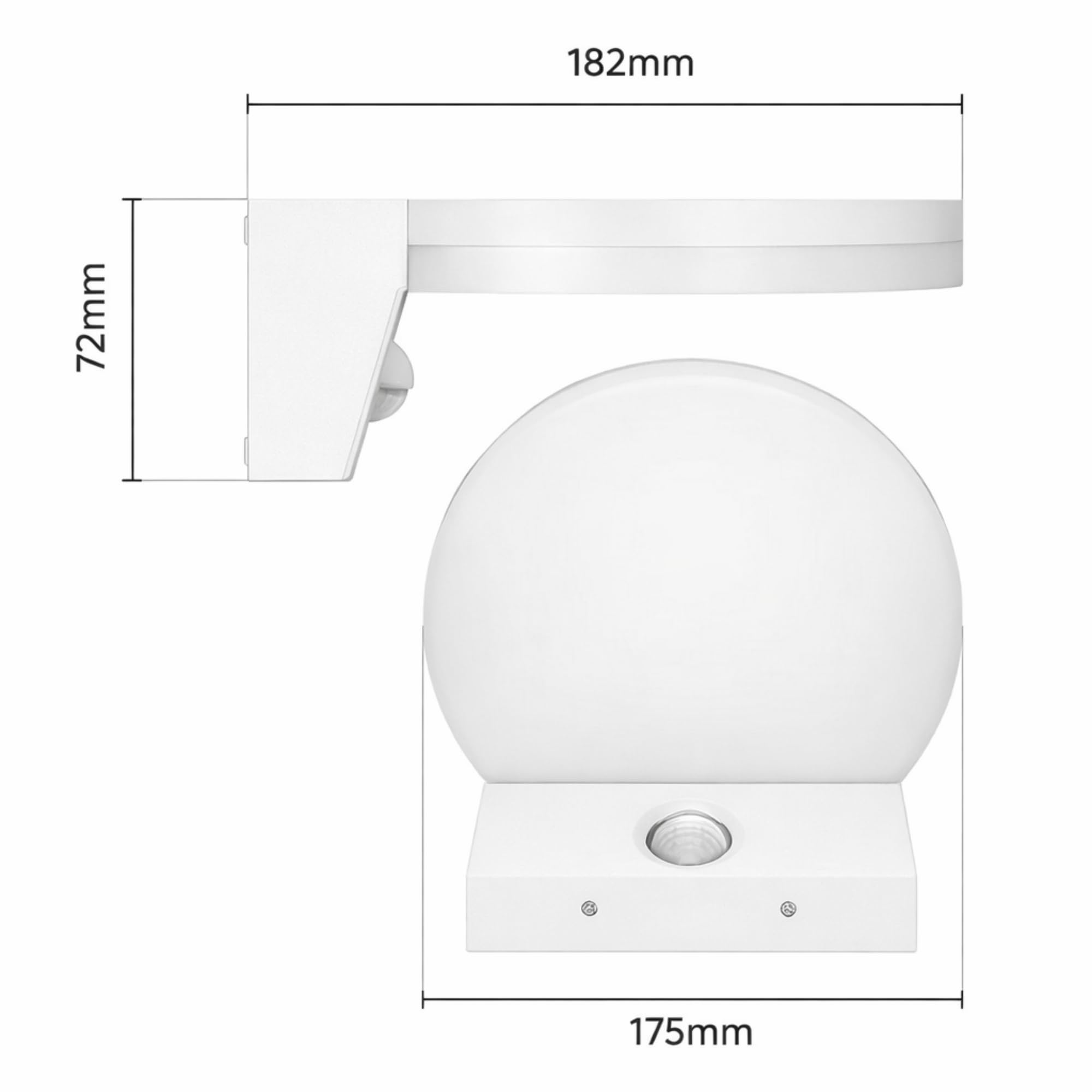 Lampa Zewnętrzna LED z Czujnikiem Ruchu PIR 15W 4000K Barwa Neutralna Biel 1300lm Szeroki kąt świecenia >80° Oświetlenie Zewnętrzne Taras Ogród Parking IP65 (biały)