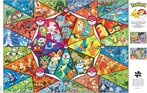 Rompecabezas Pokémon Stained Glass Starters de Buffalo Games, 1000 piezas | Arte Pokémon, póster a tamaño real incluido, piezas cortadas con precisión, desafío experto, fabricado en EE.UU., ideal para exhibición miniatura 5