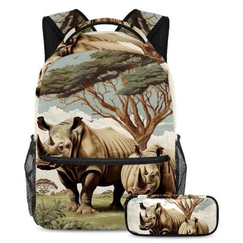 Cartable rhinocéros contre le désordre et le mal de dos avec sa trousse pratique