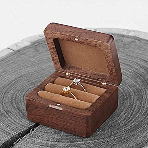 BETAULIFE Wooden Wedding Ring Box,Ring Bearer Cushion,Wedding Ring Pillow for Wedding Party (Ring Box We Do)