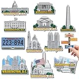 Xuhal 12 Pcs Washington Fridge Magnet USA Cities Magnetic Refrigerator Stickers Souvenirs Gifts for Refrigerator Home Decoration