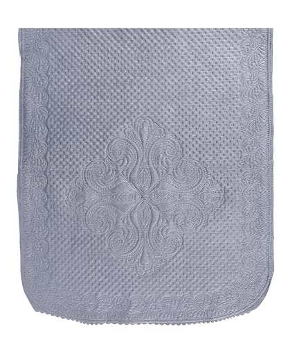 Image of BLUSH & BLOOM Velvet Embroidered Print L Shape 7 Seater for Living Room - Sofa Slip Covers for Home - Premium Furniture Protector Panels for Sofa, Pack of 14 Piece (Grey 1)