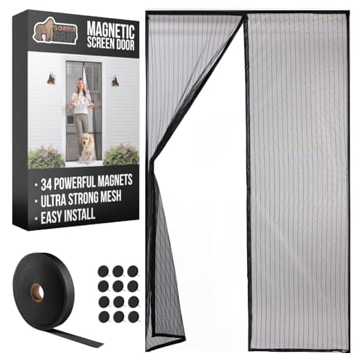 Gorilla Grip Hands Free Self Sealing Magnetic Screen Door, Keep Bugs Out, Heavy Duty Mesh Curtain, Magnet Doorway Net, Covers Single, Patio, Sliding Doors, Closure Magnets for Mosquito Pets Kids 38x82
