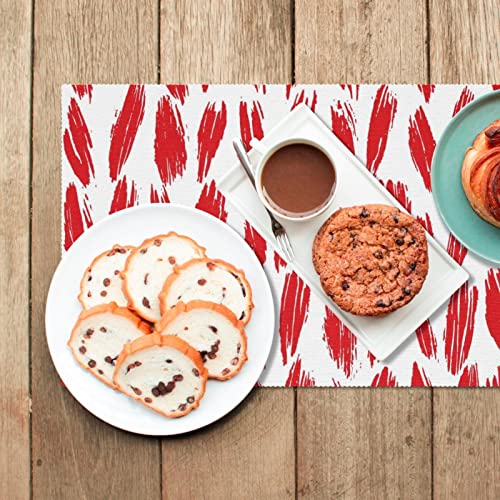 Set de table rouge abstrait lot de 6 lavable 30x45 cm pour repas chic - 7
