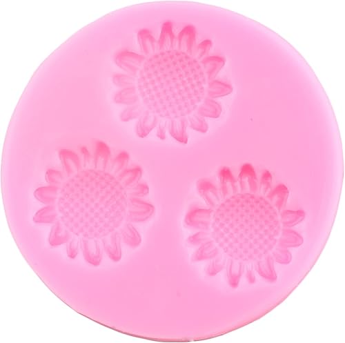 Miniatura 8 de Mujiang Molde de girasol para fondant, moldes de silicona para decoración de pasteles, decoración de cupcakes, polimero de caramelo, arcilla y pasta