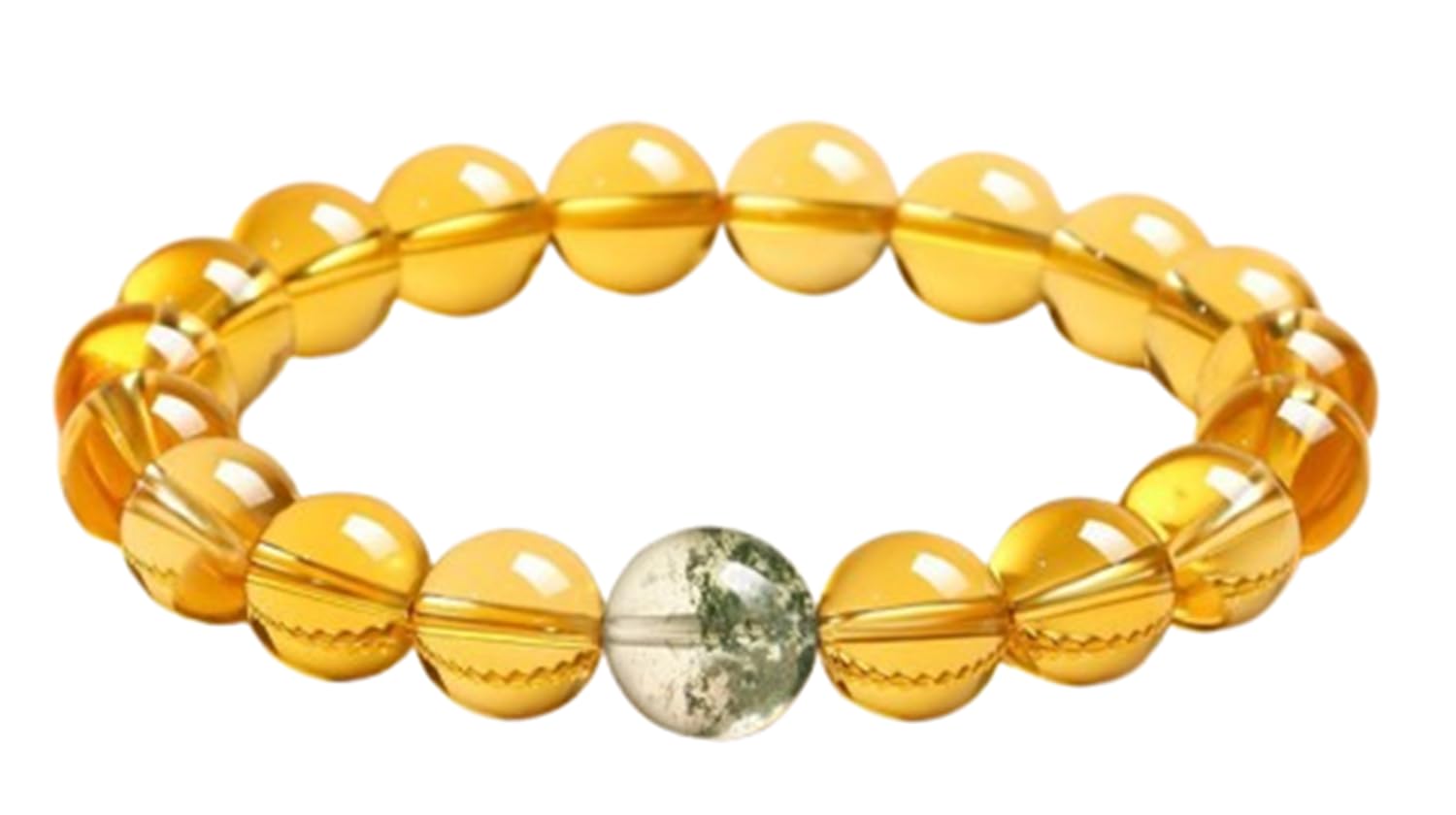 Bracciali cristallo uomo donna, bracciale elastico perline citrino naturale | Braccialetti di citrino fatti a mano per meditazione e yoga, cristallo trasparente e luminoso, energia spirituale