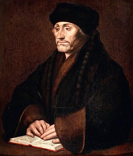Image sur toile portrait d'Érasme 60x90cm Hans Holbein le Jeune pour chambre