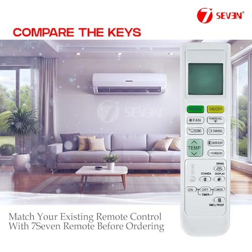 Image of 7SEVEN Compatible Daikin Ac Remote Original ARC480A1 ARC480A6 Model 214 Suitable for Split and Window Air Conditioner and Replicate of Genuine Remotes