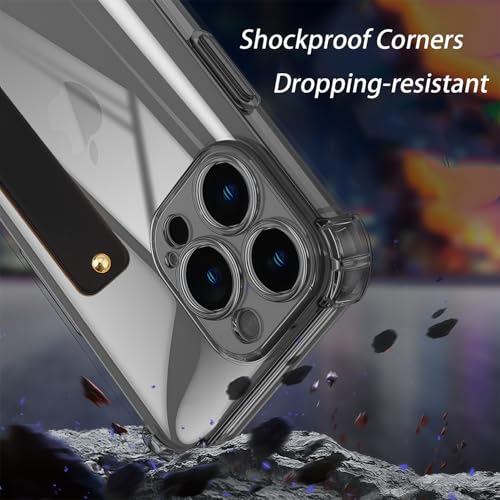 Coque transparente iPhone 14 Pro avec sangle de préhension premium noire