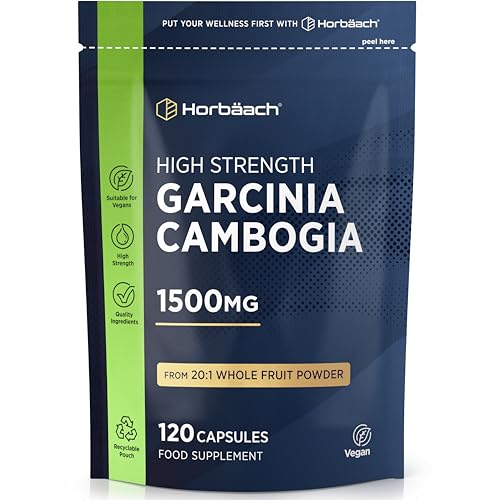 Garcinia Cambogia 1500mg | 120 Vegan Capsules | High Strength 20:1 Whole Fruit Powder | Premium Quality Supplement | by Horbaach