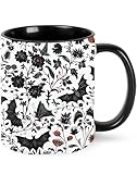 opshksog Bat Coffee Mug 11oz Ceramic Tea Cup With Handle Funny Porcelain Mugs for Women Dishwasher Microwave Safe
