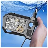 内視鏡カメラ、360°自動回転内視鏡、ライト付き9mmデュアルミラー回転ボアスコープカメラ、すべての自動車/エンジン検査用自動車修理ビデオ検査