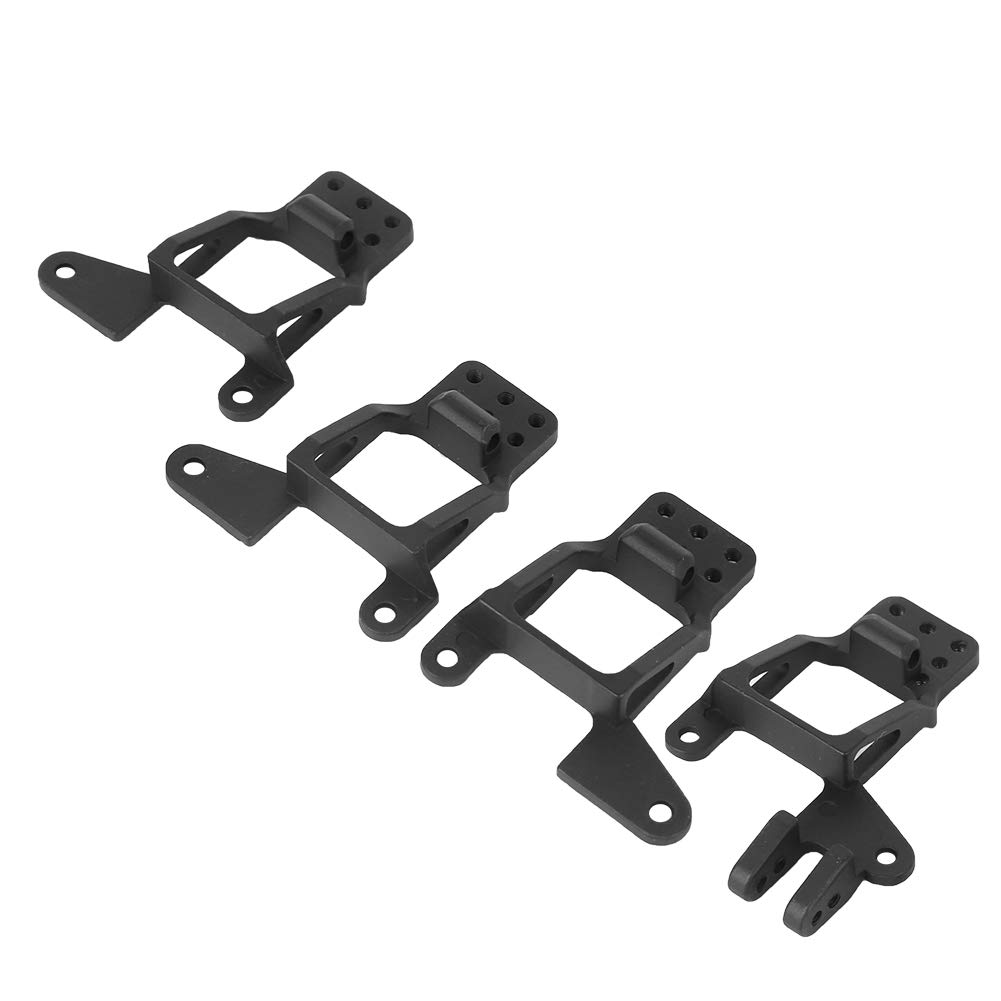 Support de choc RC en alliage d'aluminium, amortisseurs avant et arrière réglables, supports de tours d'amortisseurs pour voiture Traxxas TRX4 RC 1/10, 4 pièces, noir ou argent (Noire)