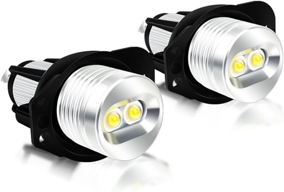 LegendTech 2 Piezas LED Cabeza Luz Ángel Ojos Niebla Bombilla Halo Marcador Anillo Bombilla para B&M&W E90 2005-2008 E91 2005-2008-White