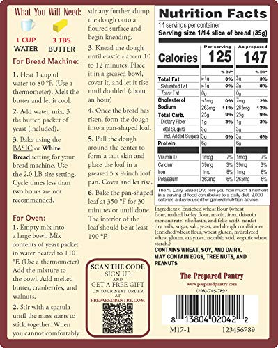 The Prepared Pantry Country Farm White Bread Mix (Single Pack)