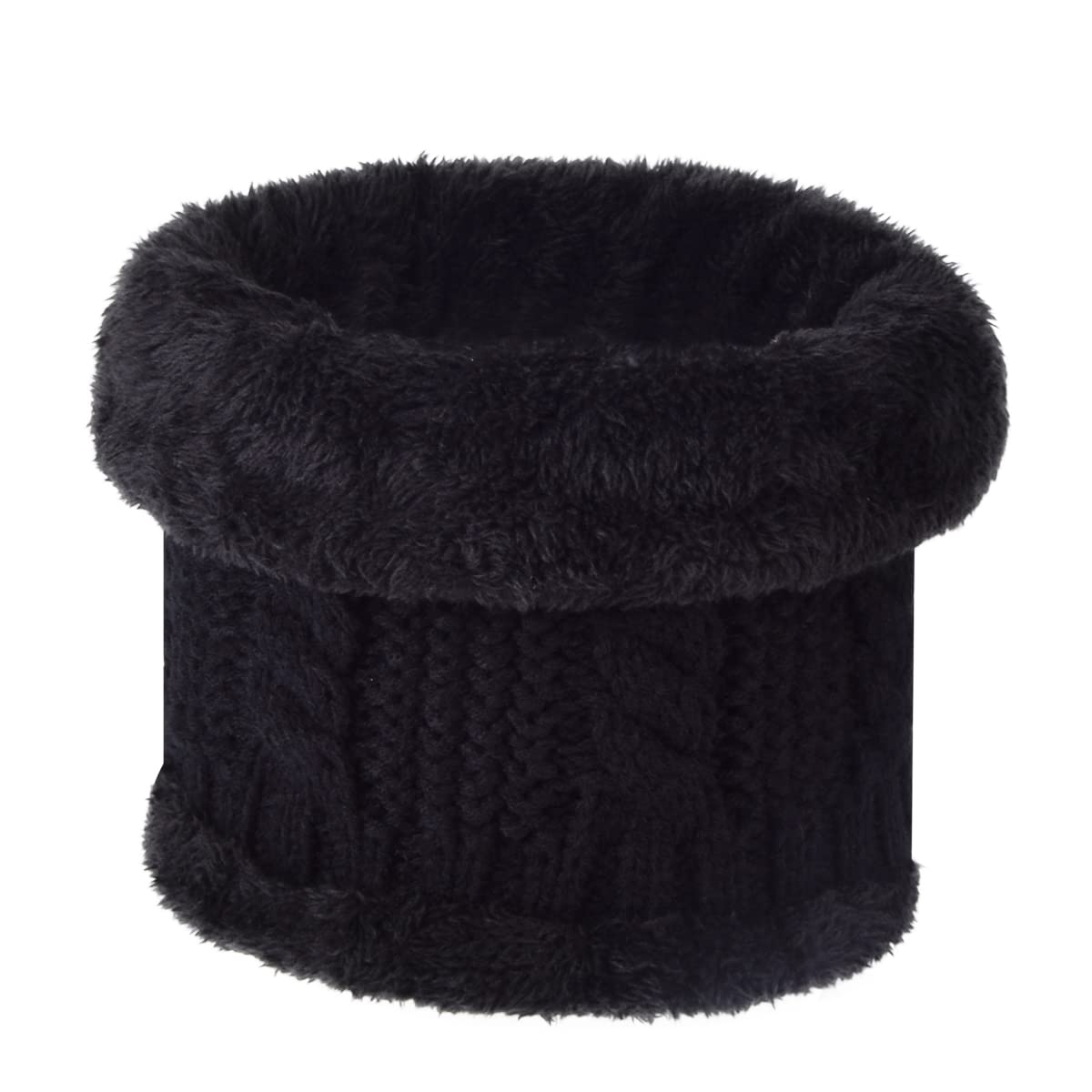 HIDARLINGWinter Neck Warmer Thermal Snoods Unisex Fleece Scarf Suitable for Windproof and Dust Skiing Cycling Motorcycle Sports (Black)