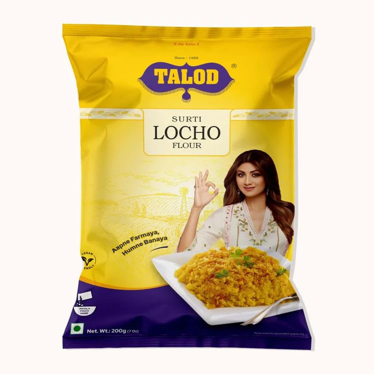Talod Instant Mix Surti Locho Flour (200g * 6 Pack) | 100% Vegetarian, Wheat Gluten Free, Vegan Friendly, No Preservative, No Artificial Flavours/Colors, No MSG