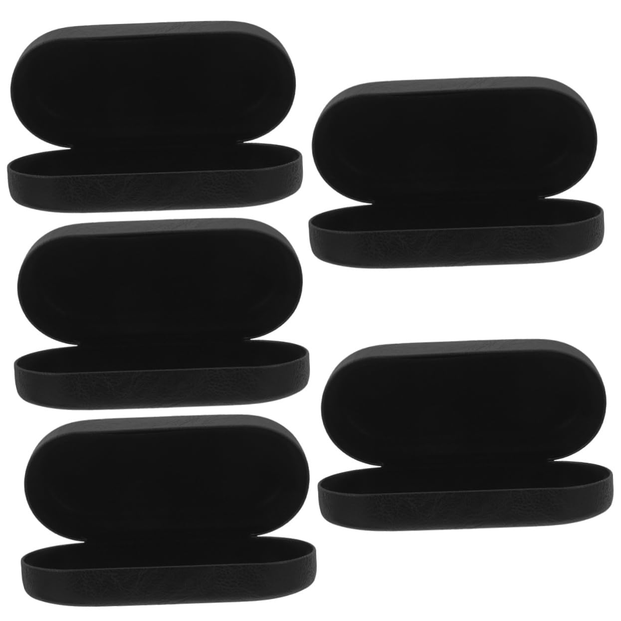 Healeved estuche para gafas de sol conformado duro estuche rígido para gafas de sol organizador caso delgado bolsa estuche para anteojos estuche de anteojos cuero pu Black