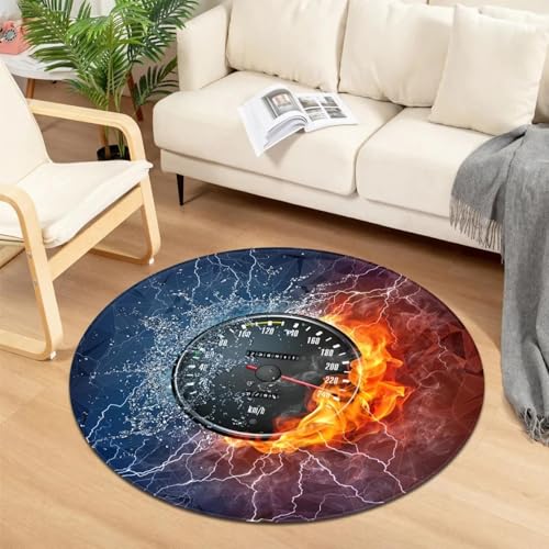 Tapis de cuisine et salon design moderne tableau de bord eau et feu lavable
