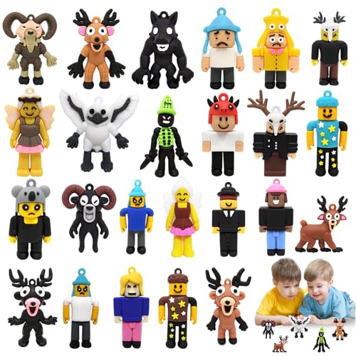 TOGETDREAM 24 Stück 99 nächte im Wald Bauspielzeug Waldmonster Figuren Kreativset Figurenpuppen Schreibtischdekoration & Geschenk für Sammler Fans Kinder Weihnachten Geburtstage