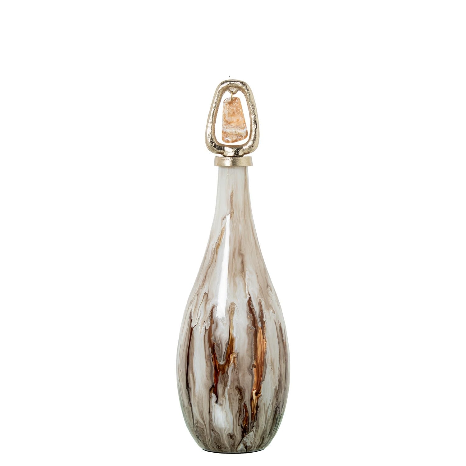 Tibor en verre marron doré DRW grand vase d'ornement d'intérieur