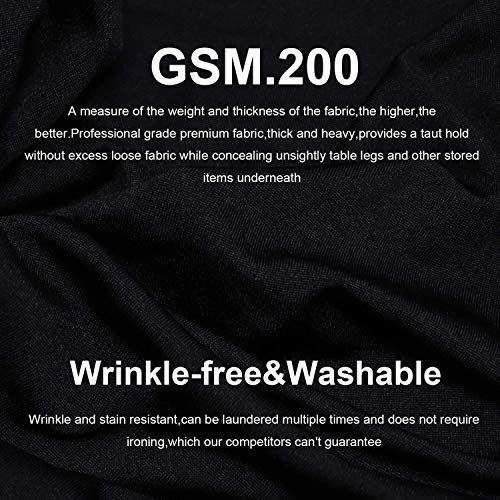 Reliancer 2 Pack 6Ft Rectangular Spandex Table Cover Four-Way Tight Fitted Stretch Tablecloth Table Cloth For Outdoor Party Dj Tradeshow Banquet Vendor Wedding Celebration (2Pc 6Ft, Black) #TOP2