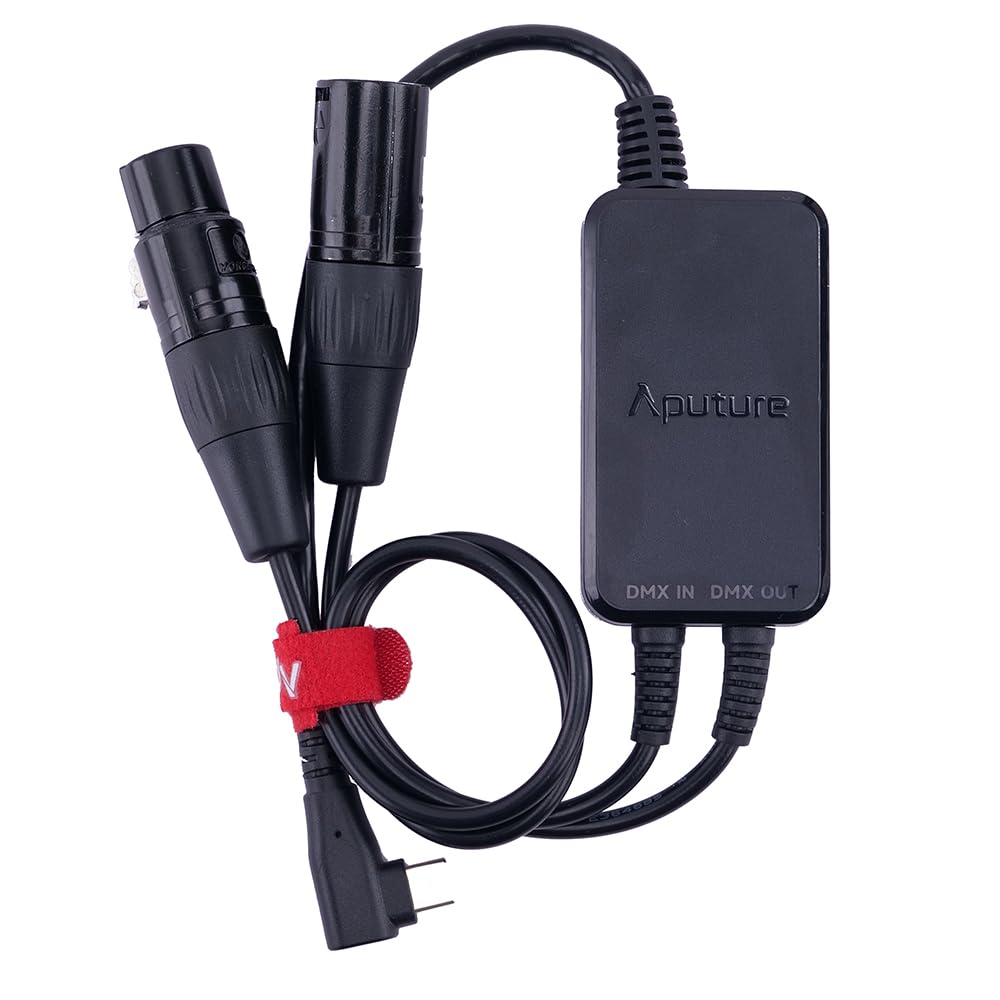 Aputure Adattatore DMX USB Type-C con interfaccia di input/output standard a 5 pin e porta di ricarica USB-C