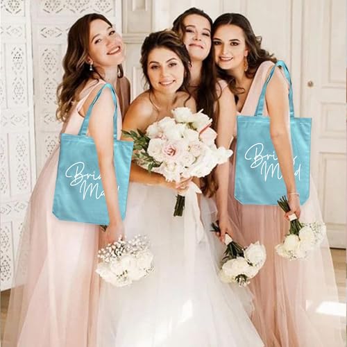 Image of LADY & HOME 6pcs Bachelorette Party Tote Bag, Bride Bridesmaid Cotton Tote Bag for Wedding Gifts
