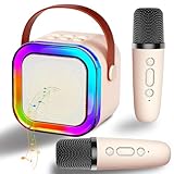 Mini Karaoke Machine for Kids, Karaoke Gifts for Girls Ages 3, 4, 5, 6, 7, 8, 9, 10, 12+Year Old, 3-12 Years Old Birthday Toy Easter Gift for Girls Boys for Karaoke Machine with 2 Wireless Microphones