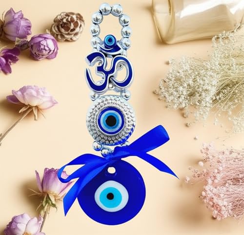 Image of Om Evil Eye Hanging Nazar Battu for Home Entrance Decoration, House Main Door Decor Hanging Decorative Items, Feng Shui Items for Good Luck