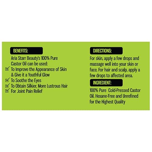 Miniatura 7 de Aceite de ricino prensado en frío de Aria Starr 16 fl oz El mejor y 100 puro aceite de ricino para el crecimiento del cabello el rostro la