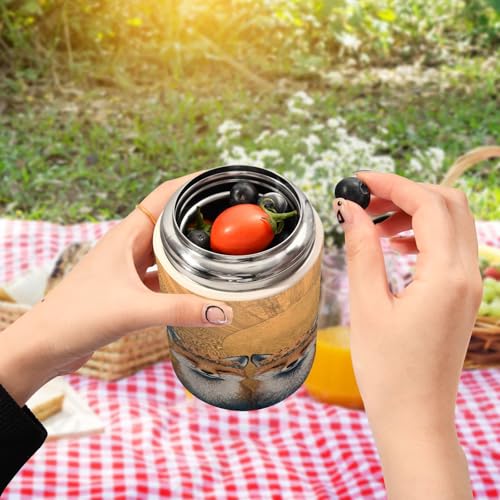 Tarro aislado para comida caliente Boho Fox, recipiente de almuerzo de 500ml 6