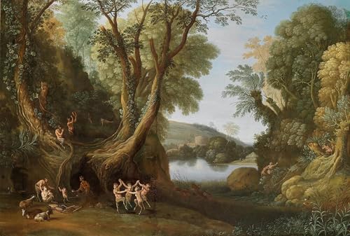 Affiche Faunes paysage boisé Paul Bril impression toile grand format décoration mural