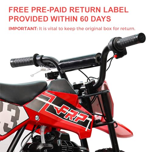 FRP DB002 50CC 2-Stroke Mini Kid Dirt Bikes, W/EPA Approved Gas Powered Engine, Upgrade Tires, Speed Up 20 Mph Weight Support 165 LB, for Kids