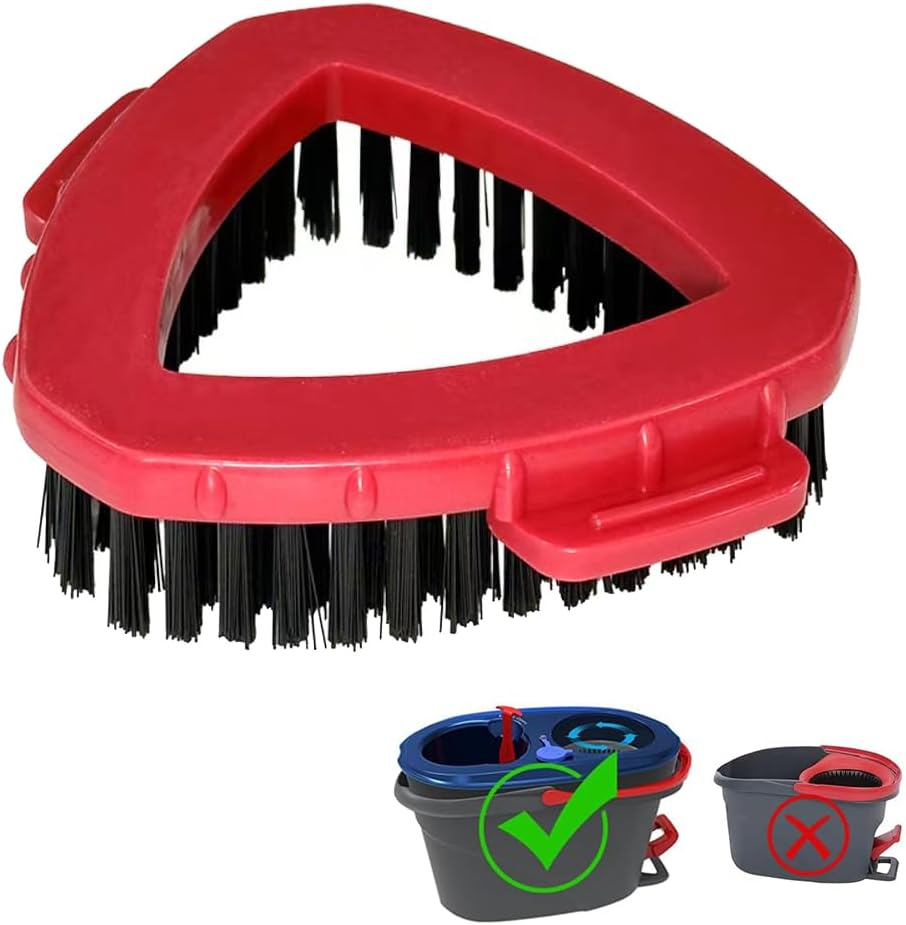 Scrub Brush for OCedar RinseClean 2 Tank System, Scrubber Mop Head for Ocedar Spin Mop Stiff Bristle Scrubbing All Purpose Triangle Scrub Brush (1pcs 2-Tank Scrub Brush)