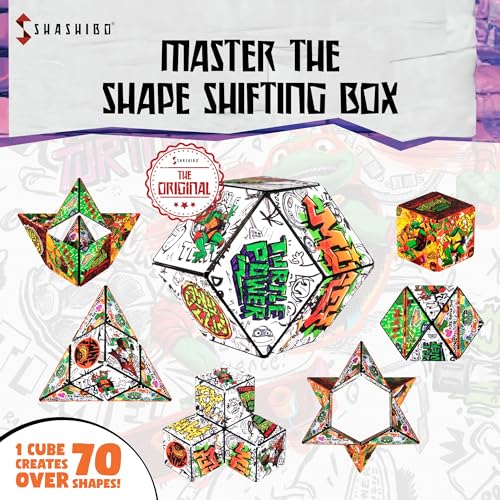 Image of Shashibo Teenage Mutant Ninja Turtles Magnetic Puzzle Cube, Fidget Toy