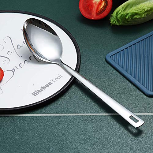 Cooking Spoon, Berglander Stainless Steel Solid Serving, Basting Spoon For Cooking, Kitchen Non-Stick And Heat Resistant, Dishwasher Safe, Easy to Clean - Thumbnail 3