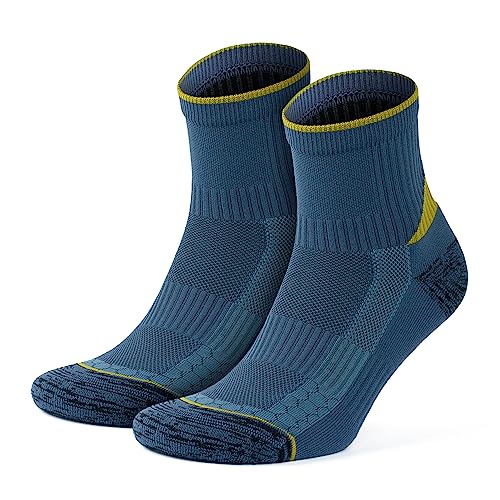 Chaussettes de course à pied GoWith rembourrées anti-ampoules en lot de 2 paires noires et vertes